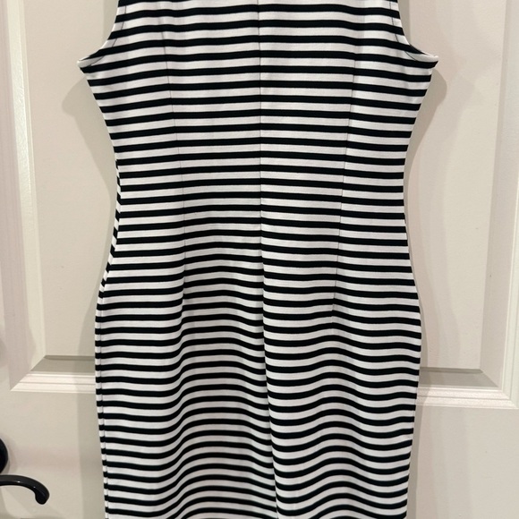 BNWT Banana Republic Black and White Striped Sleeveless dress size 4P $100 - Picture 3 of 8